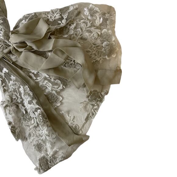 Rya Collection Charming Sheer Floral Mini Beige Ivory Robe Cover Up Size XS - Picture 7 of 14